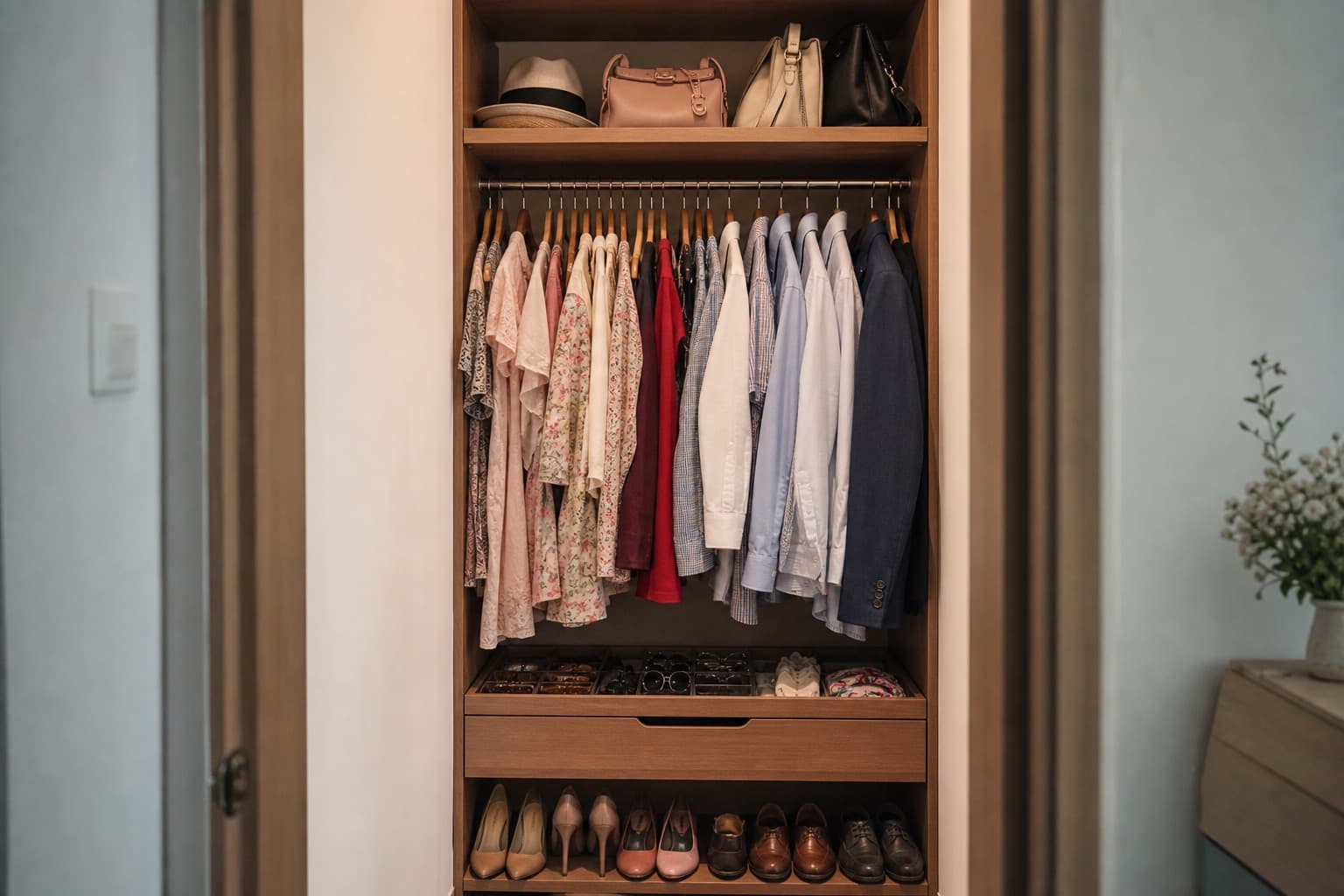 Cómo organizar un vestidor pequeño (sin que se sienta saturado) | Casa Áurea
