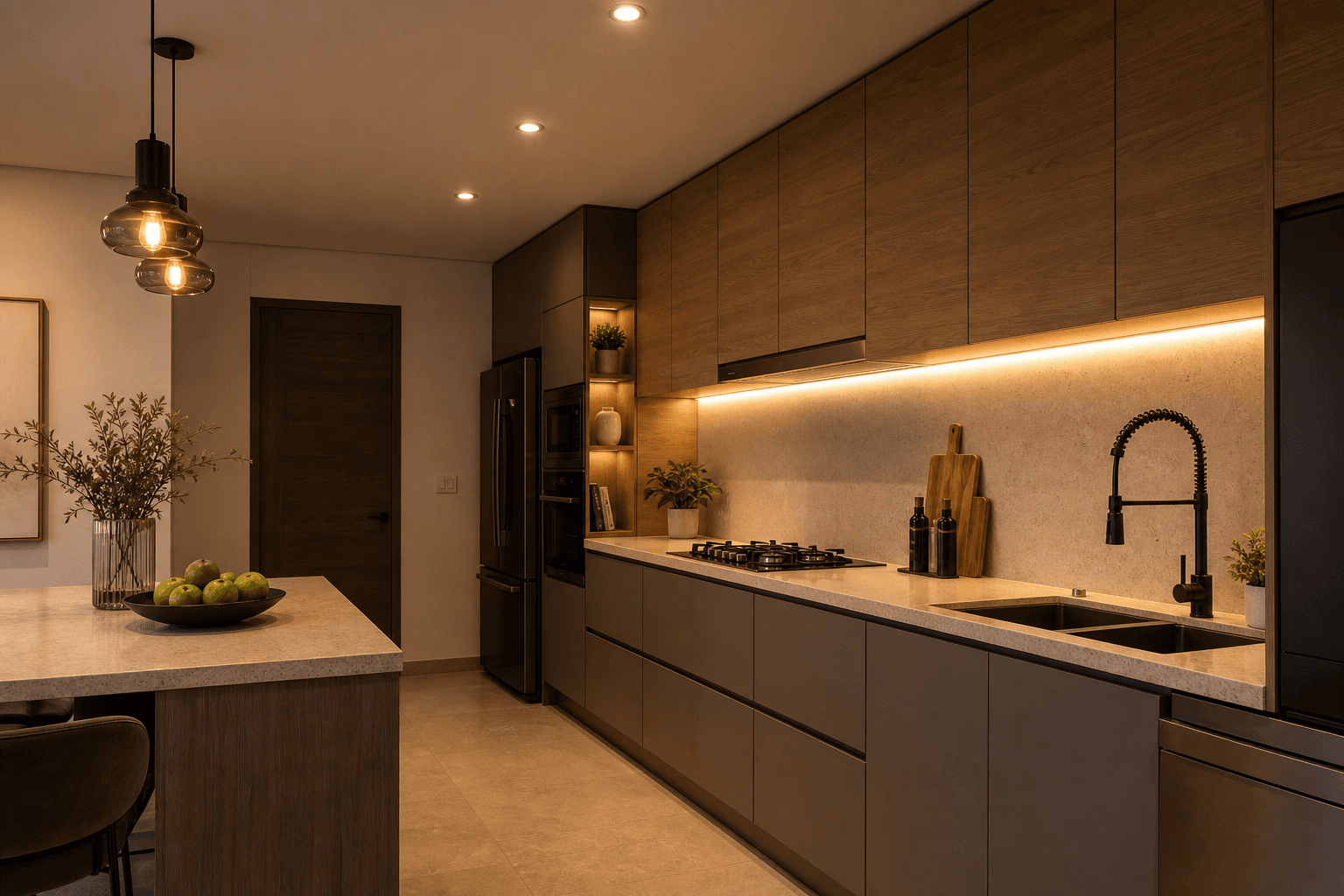 Iluminación para cocina integral en Culiacán: guía práctica por capas | Casa Áurea